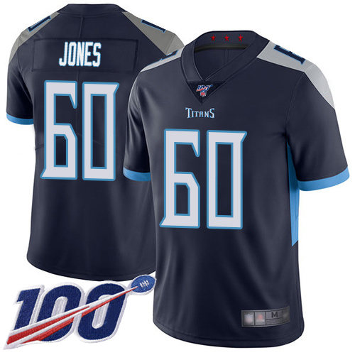 Tennessee Titans Limited Navy Blue Men Ben Jones Home Jersey NFL Football #60 100th Season Vapor Untouchable